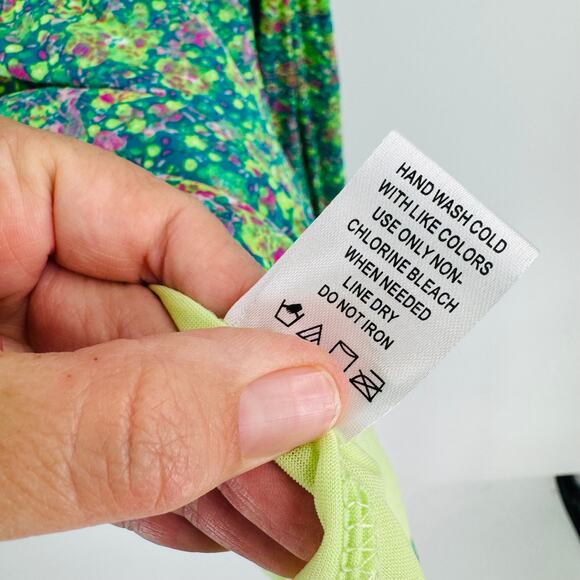 Sunny Leigh NWT Green Floral Midi Skirt Smocked Waist Juniper Green Size S - Picture 7 of 9